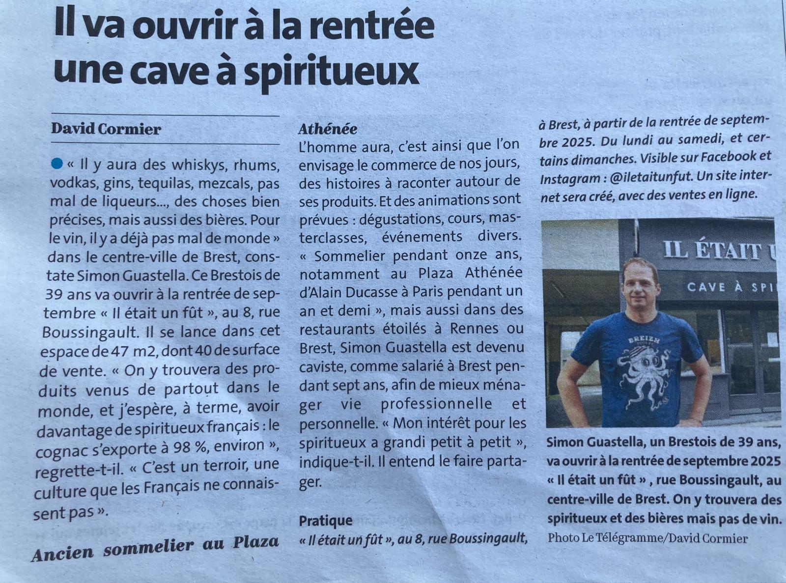 Il Etait un Fut - Parution dans Le Telegramme